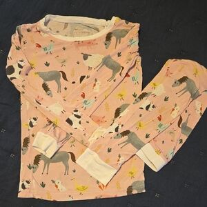 Little Sleepies Pink Horse and Animal Print Pajama Set